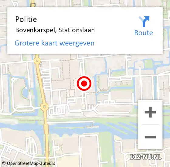 Locatie op kaart van de 112 melding: Politie Bovenkarspel, Stationslaan op 6 maart 2015 11:18