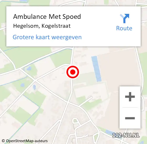 Locatie op kaart van de 112 melding: Ambulance Met Spoed Naar Hegelsom, Kogelstraat op 6 maart 2015 12:14