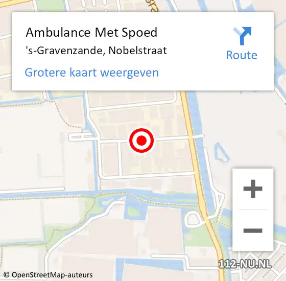 Locatie op kaart van de 112 melding: Ambulance Met Spoed Naar 's-Gravenzande, Nobelstraat op 6 maart 2015 12:36