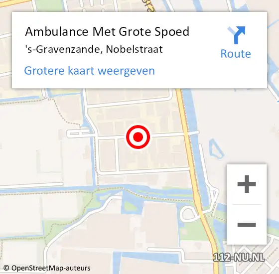 Locatie op kaart van de 112 melding: Ambulance Met Grote Spoed Naar 's-Gravenzande, Nobelstraat op 6 maart 2015 12:47