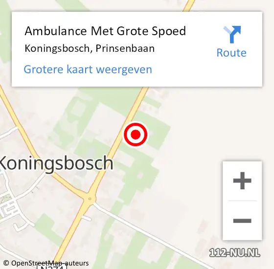 Locatie op kaart van de 112 melding: Ambulance Met Grote Spoed Naar Koningsbosch, Prinsenbaan op 31 oktober 2013 20:12