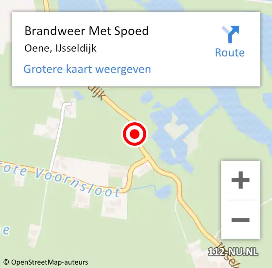 Locatie op kaart van de 112 melding: Brandweer Met Spoed Naar Oene, IJsseldijk op 6 maart 2015 13:28