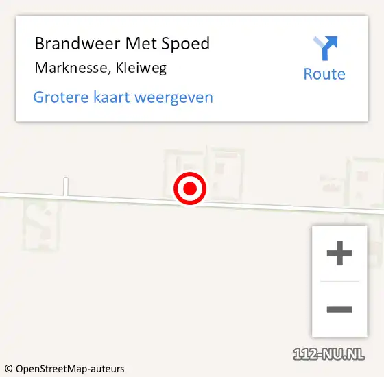 Locatie op kaart van de 112 melding: Brandweer Met Spoed Naar Marknesse, Kleiweg op 6 maart 2015 14:01