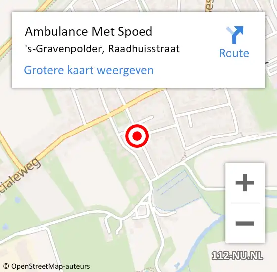 Locatie op kaart van de 112 melding: Ambulance Met Spoed Naar 's-Gravenpolder, Raadhuisstraat op 6 maart 2015 14:57