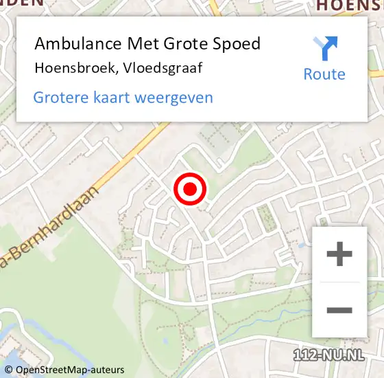 Locatie op kaart van de 112 melding: Ambulance Met Grote Spoed Naar Hoensbroek, Vloedsgraaf op 31 oktober 2013 20:39