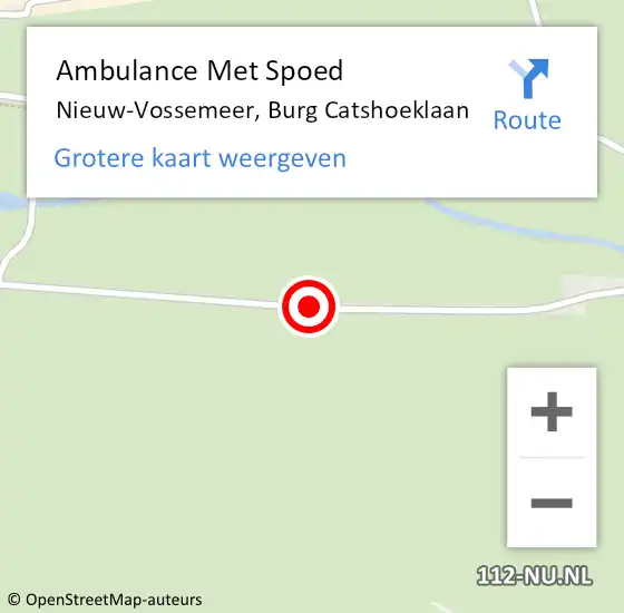 Locatie op kaart van de 112 melding: Ambulance Met Spoed Naar Nieuw-Vossemeer, Catshoeklaan op 6 maart 2015 15:22