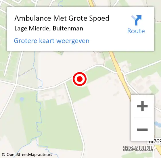 Locatie op kaart van de 112 melding: Ambulance Met Grote Spoed Naar Lage Mierde, Buitenman op 6 maart 2015 15:38