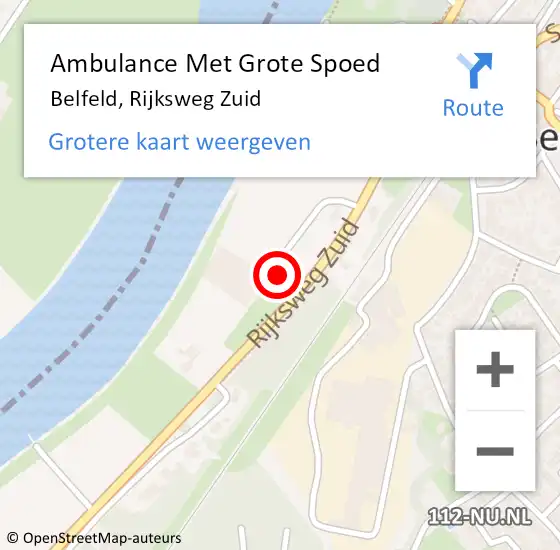 Locatie op kaart van de 112 melding: Ambulance Met Grote Spoed Naar Belfeld, Rijksweg Zuid op 6 maart 2015 16:28