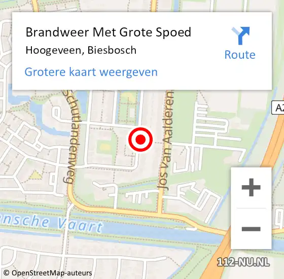 Locatie op kaart van de 112 melding: Brandweer Met Grote Spoed Naar Hoogeveen, Biesbosch op 31 oktober 2013 21:04