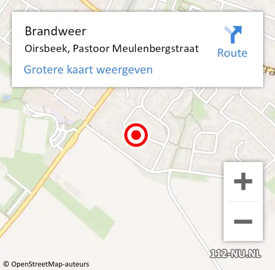 Locatie op kaart van de 112 melding: Brandweer Oirsbeek, Pastoor Meulenbergstraat op 6 maart 2015 20:42