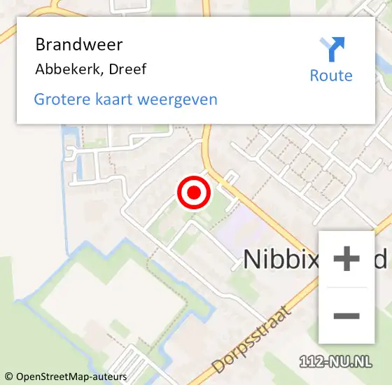 Locatie op kaart van de 112 melding: Brandweer Abbekerk, Dreef op 31 oktober 2013 22:08