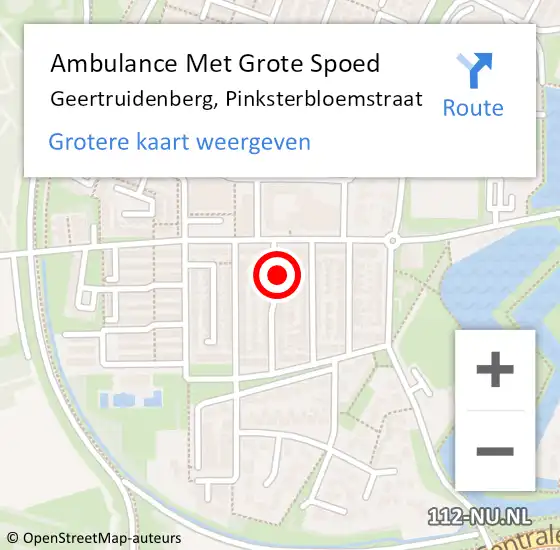 Locatie op kaart van de 112 melding: Ambulance Met Grote Spoed Naar Geertruidenberg, Pinksterbloemstraat op 7 maart 2015 07:33