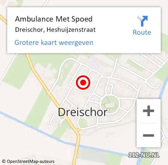 Locatie op kaart van de 112 melding: Ambulance Met Spoed Naar Dreischor, Heshuijzenstraat op 11 september 2013 13:00