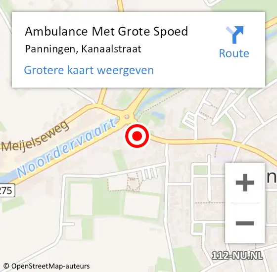 Locatie op kaart van de 112 melding: Ambulance Met Grote Spoed Naar Panningen, Kanaalstraat op 7 maart 2015 08:52