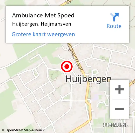 Locatie op kaart van de 112 melding: Ambulance Met Spoed Naar Huijbergen, Heijmansven op 7 maart 2015 09:21