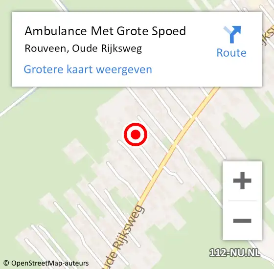 Locatie op kaart van de 112 melding: Ambulance Met Grote Spoed Naar Rouveen, Oude Rijksweg op 7 maart 2015 09:41
