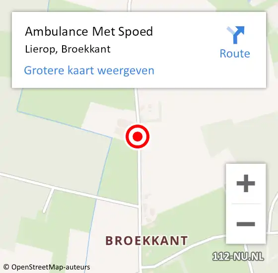 Locatie op kaart van de 112 melding: Ambulance Met Spoed Naar Lierop, Broekkant op 7 maart 2015 11:05