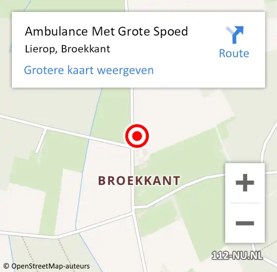 Locatie op kaart van de 112 melding: Ambulance Met Grote Spoed Naar Lierop, Broekkant op 7 maart 2015 11:08