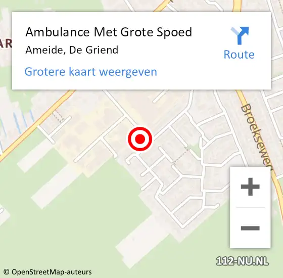 Locatie op kaart van de 112 melding: Ambulance Met Grote Spoed Naar Ameide, De Griend op 31 oktober 2013 23:09