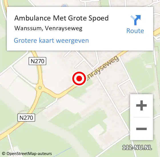 Locatie op kaart van de 112 melding: Ambulance Met Grote Spoed Naar Wanssum, Venrayseweg op 7 maart 2015 13:01