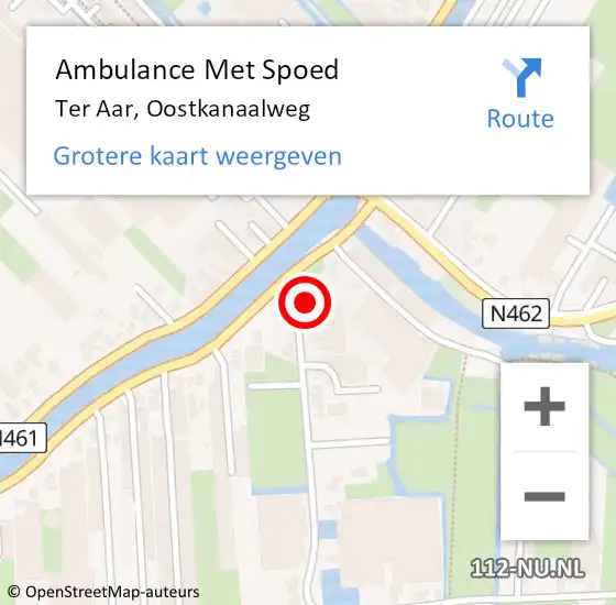 Locatie op kaart van de 112 melding: Ambulance Met Spoed Naar Ter Aar, Oostkanaalweg op 31 oktober 2013 23:11