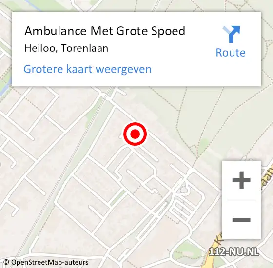 Locatie op kaart van de 112 melding: Ambulance Met Grote Spoed Naar Heiloo, Torenlaan op 7 maart 2015 13:26