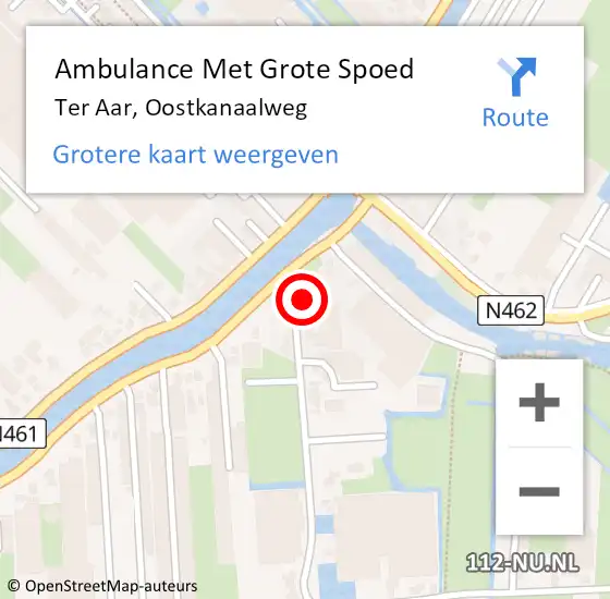 Locatie op kaart van de 112 melding: Ambulance Met Grote Spoed Naar Ter Aar, Oostkanaalweg op 31 oktober 2013 23:16