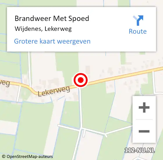 Locatie op kaart van de 112 melding: Brandweer Met Spoed Naar Wijdenes, Lekerweg op 7 maart 2015 14:18