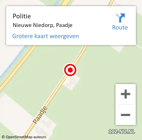 Locatie op kaart van de 112 melding: Politie Nieuwe Niedorp, Paadje op 7 maart 2015 14:40