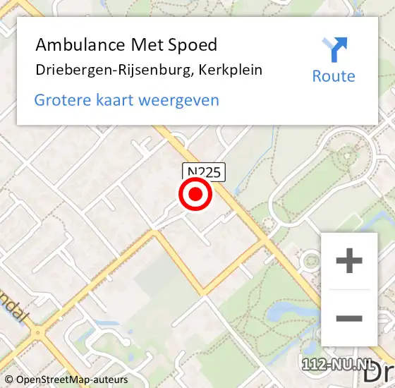 Locatie op kaart van de 112 melding: Ambulance Met Spoed Naar Driebergen-Rijsenburg, Kerkplein op 7 maart 2015 14:41