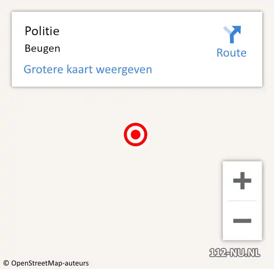 Locatie op kaart van de 112 melding: Politie Beugen op 7 maart 2015 15:23