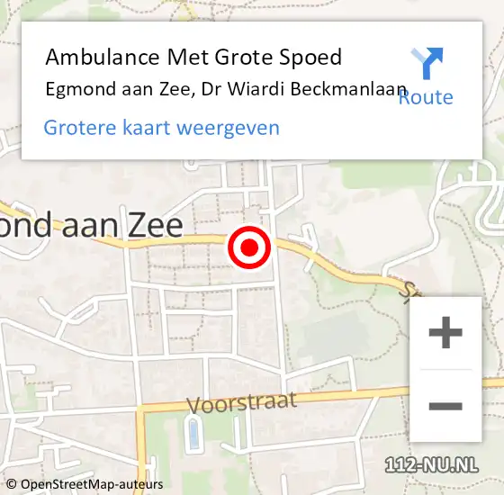 Locatie op kaart van de 112 melding: Ambulance Met Grote Spoed Naar Egmond aan Zee, Dr Wiardi Beckmanlaan op 7 maart 2015 15:24