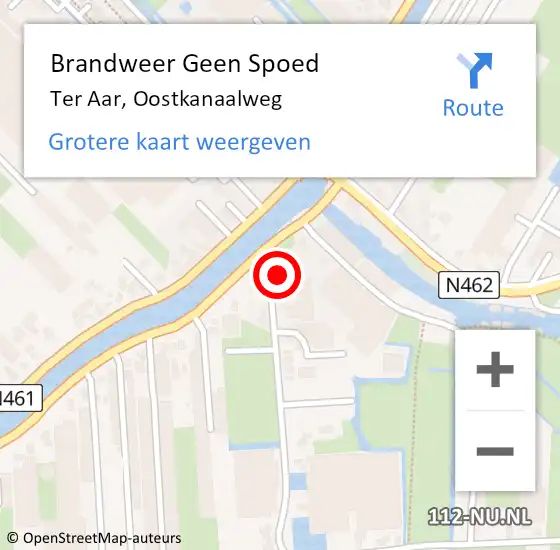 Locatie op kaart van de 112 melding: Brandweer Geen Spoed Naar Ter Aar, Oostkanaalweg op 31 oktober 2013 23:29