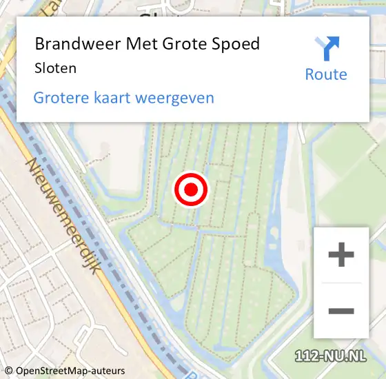 Locatie op kaart van de 112 melding: Brandweer Met Grote Spoed Naar Sloten op 7 maart 2015 16:13