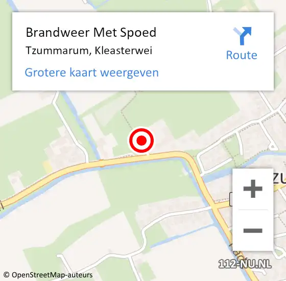 Locatie op kaart van de 112 melding: Brandweer Met Spoed Naar Tzummarum, Kleasterwei op 7 maart 2015 17:36