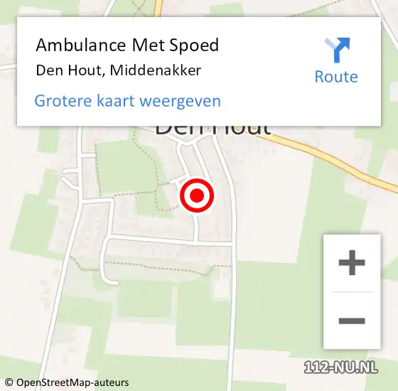 Locatie op kaart van de 112 melding: Ambulance Met Spoed Naar Den Hout, Middenakker op 7 maart 2015 17:54