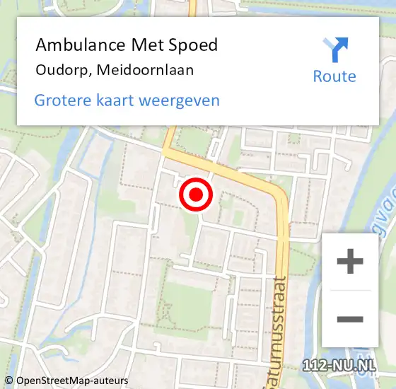 Locatie op kaart van de 112 melding: Ambulance Met Spoed Naar Oudorp, Meidoornlaan op 7 maart 2015 18:25