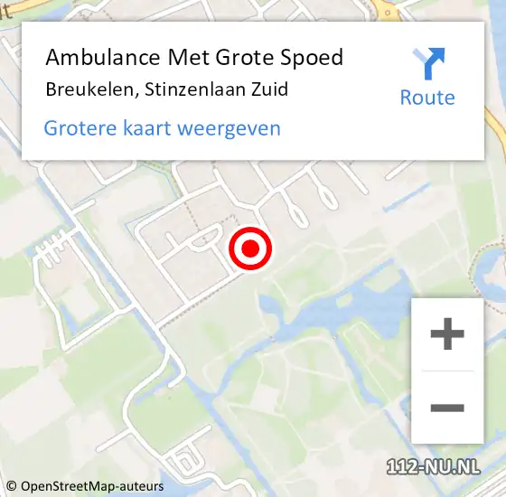 Locatie op kaart van de 112 melding: Ambulance Met Grote Spoed Naar Breukelen, Stinzenlaan Zuid op 7 maart 2015 18:33