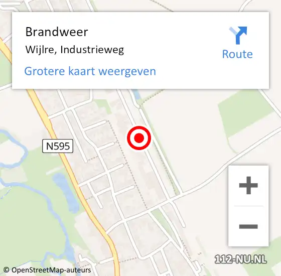 Locatie op kaart van de 112 melding: Brandweer Wijlre, Industrieweg op 7 maart 2015 18:40