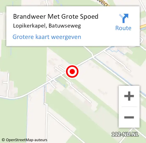 Locatie op kaart van de 112 melding: Brandweer Met Grote Spoed Naar Lopikerkapel, Batuwseweg op 7 maart 2015 19:37