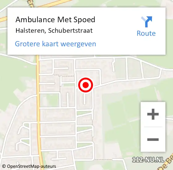 Locatie op kaart van de 112 melding: Ambulance Met Spoed Naar Halsteren, Schubertstraat op 7 maart 2015 20:22