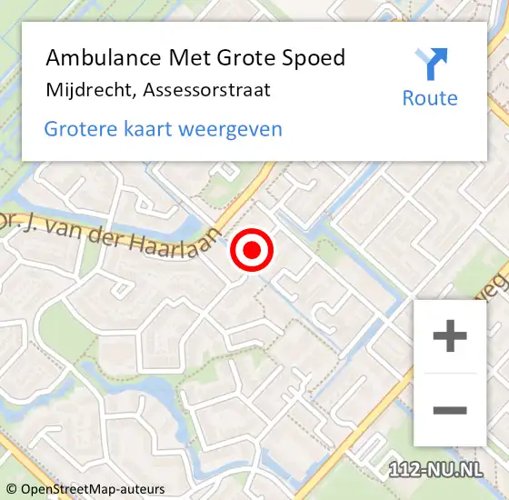 Locatie op kaart van de 112 melding: Ambulance Met Grote Spoed Naar Mijdrecht, Assessorstraat op 7 maart 2015 20:51