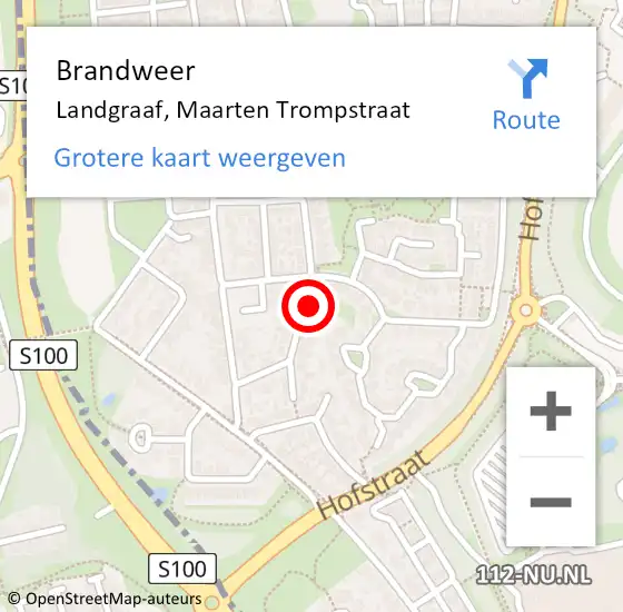 Locatie op kaart van de 112 melding: Brandweer Landgraaf, Maarten Trompstraat op 7 maart 2015 20:55