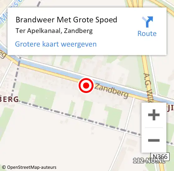 Locatie op kaart van de 112 melding: Brandweer Met Grote Spoed Naar Ter Apelkanaal, Zandberg op 1 november 2013 00:46