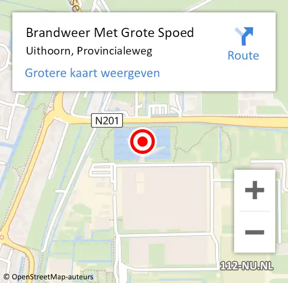 Locatie op kaart van de 112 melding: Brandweer Met Grote Spoed Naar Uithoorn, Provincialeweg op 7 maart 2015 23:16