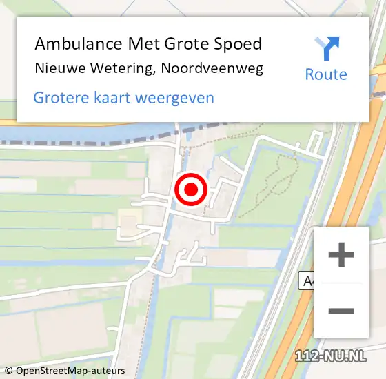 Locatie op kaart van de 112 melding: Ambulance Met Grote Spoed Naar Nieuwe Wetering, Noordveenweg op 8 maart 2015 01:34