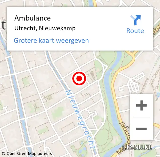 Locatie op kaart van de 112 melding: Ambulance Utrecht, Nieuwekamp op 8 maart 2015 03:36