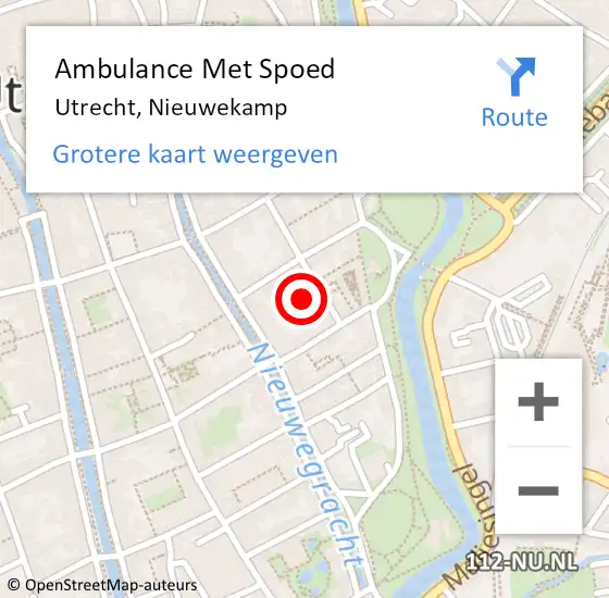 Locatie op kaart van de 112 melding: Ambulance Met Spoed Naar Utrecht, Nieuwekamp op 8 maart 2015 04:18