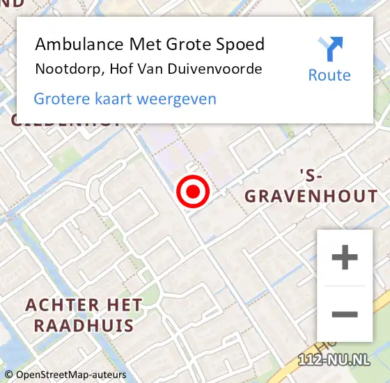 Locatie op kaart van de 112 melding: Ambulance Met Grote Spoed Naar Nootdorp, Hof Van Duivenvoorde op 8 maart 2015 05:52
