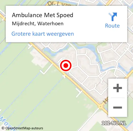 Locatie op kaart van de 112 melding: Ambulance Met Spoed Naar Mijdrecht, Waterhoen op 1 november 2013 02:23